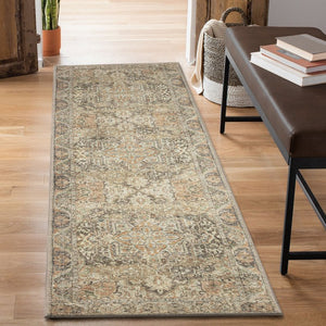 Trans Ocean Liora Manne Inspirations Heriz Indoor Area Rug - Distressed Medallion Design For Elegant Spaces Brown Polyester Ispr8111219