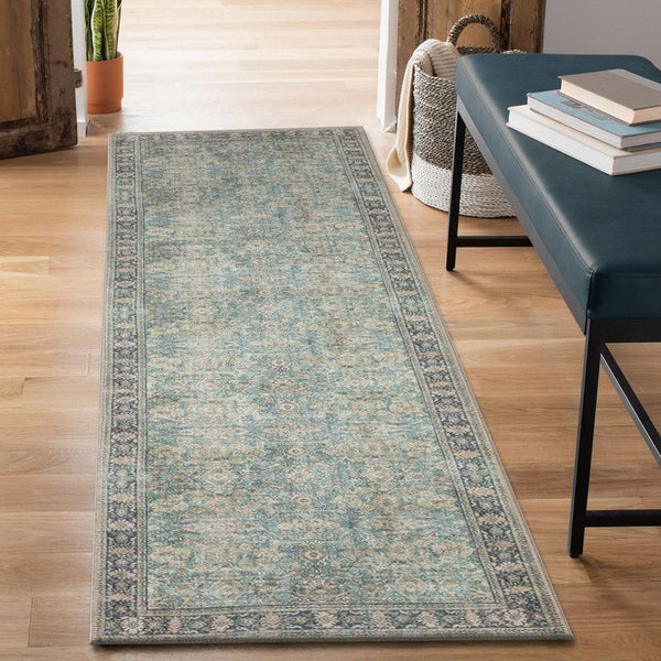 Trans Ocean Liora Manne Inspirations Sarouk Indoor Area Rug – Elegant Floral Medallion Design For Any Space Blue Polyester Ispr8111504