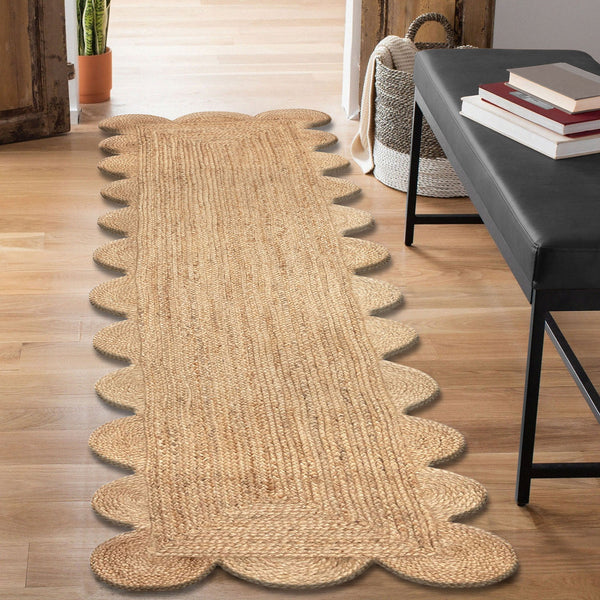 Trans Ocean Liora Java Scalloped Edge Hand Woven Jute Area Rug - Stylish, Durable, And Easy Care For Any Space Natural Jute Jaar8103012