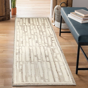 Trans Ocean Liora Manne Madison Shadow Area Rug 2' X 7'6" - Hand Tufted Wool With Stylish Transitional Stripes Natural Wool Mair8956012