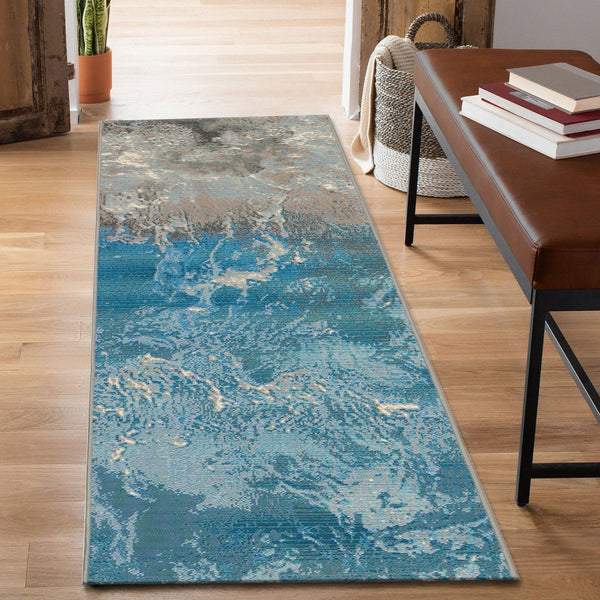 Trans Ocean Liora Manne Marina Coastal Area Rug – Vibrant Graphic Design For Indoor And Outdoor Spaces Blue Polypropylene,Polyester Mnar8806804