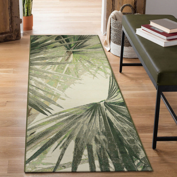 Trans Ocean Liora Manne Marina Palm Fan Area Rug - Vibrant Botanical Design For Indoor/Outdoor Spaces Green Polypropylene,Polyester Mnar8818006