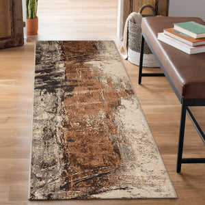 Trans Ocean Liora Manne Marina Contemporary Indoor/Outdoor Area Rug - Bold Abstract Design For Modern Spaces Gold Polypropylene,Polyester Mnar8819719