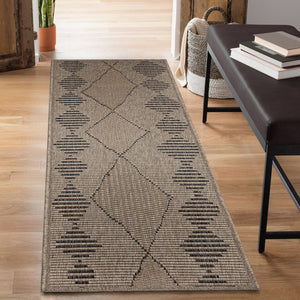 Trans Ocean Liora Manne Monaco Diamonds Area Rug - Stylish Indoor/Outdoor Design With Rustic Tribal Pattern Natural Polypropylene Mocr8627512