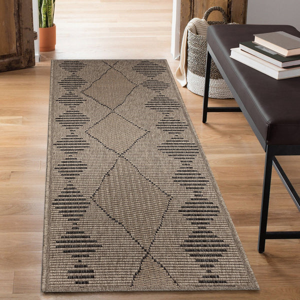 Trans Ocean Liora Manne Monaco Diamonds Area Rug - Stylish Indoor/Outdoor Design With Rustic Tribal Pattern Natural Polypropylene Mocr8627512