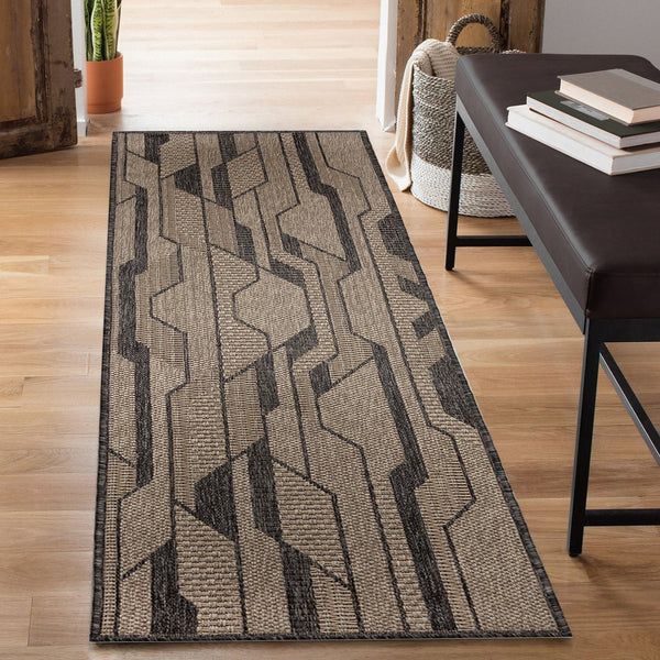 Trans Ocean Liora Manne Monaco Vienna Area Rug - Contemporary Geometric Design For Indoor/Outdoor Spaces Natural Polypropylene Mocr8627712