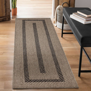 Trans Ocean Liora Manne Monaco Multi Border Area Rug - Stylish Indoor/Outdoor Design For Elegant Spaces Natural Polypropylene Mocr8628012