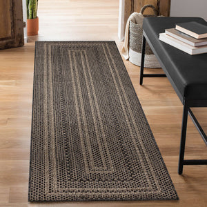 Trans Ocean Liora Manne Monaco Multi Border Area Rug - Stylish Indoor/Outdoor Design For Elegant Spaces Black Polypropylene Mocr8628048