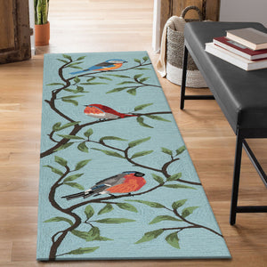 Trans Ocean Liora Manne Ravella Birds On Branches Indoor/Outdoor Area Rug - Whimsical Garden Decor Piece Blue Polypropylene,Acrylic Rvlr8227004