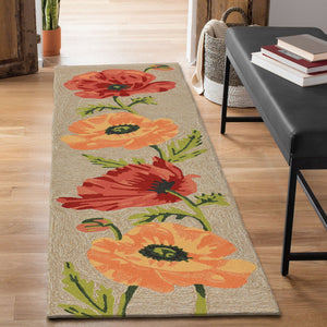 Trans Ocean Liora Manne Ravella Icelandic Poppies Area Rug - Stunning Botanical Design For Indoor/Outdoor Spaces Natural Polypropylene,Acrylic Rvlr8227212