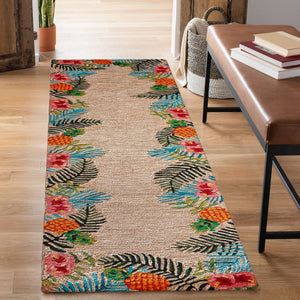 Trans Ocean Liora Manne Ravella Tropical Botanical Area Rug - Hand-tufted, Durable Design For Indoor & Outdoor Spaces Natural Polypropylene,Acrylic Rvlr8228012