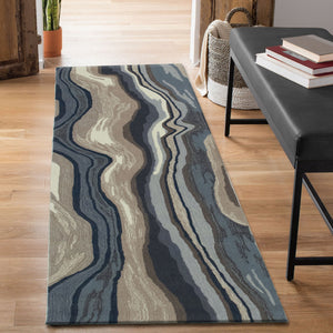 Trans Ocean Liora Manne Ravella Ipanema Indoor/Outdoor Rug - Coastal Contemporary Design For Any Space Blue Polypropylene,Acrylic Rvlr8228503