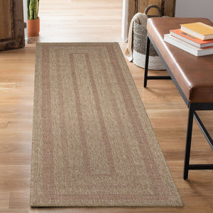 Trans Ocean Liora Manne Sahara Multi Border Indoor/Outdoor Area Rug - Stylish Geometric Design For Any Space Rust Polypropylene,Polyester Sahr8718514