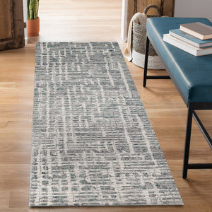 Trans Ocean Liora Manne Savannah Grid Indoor Area Rug - Chic Hand-tufted Wool Design For Modern Living Spaces Blue Wool Pile Svhr8951204