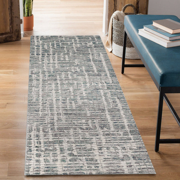 Trans Ocean Liora Manne Savannah Grid Indoor Area Rug - Chic Hand-tufted Wool Design For Modern Living Spaces Blue Wool Pile Svhr8951204