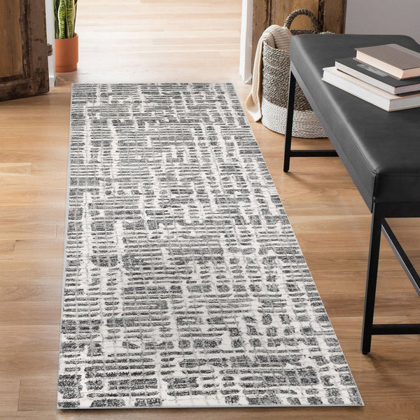 Trans Ocean Liora Manne Savannah Grid Indoor Area Rug - Chic Hand-tufted Wool Design For Modern Living Spaces Grey Wool Pile Svhr8951247
