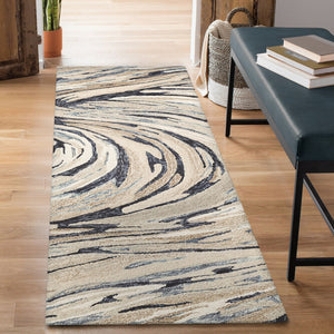 Trans Ocean Liora Manne Savoy Big Wave Indoor Area Rug - Hand-tufted Wool With Contemporary Ocean Design Blue Wool Svyr8687003