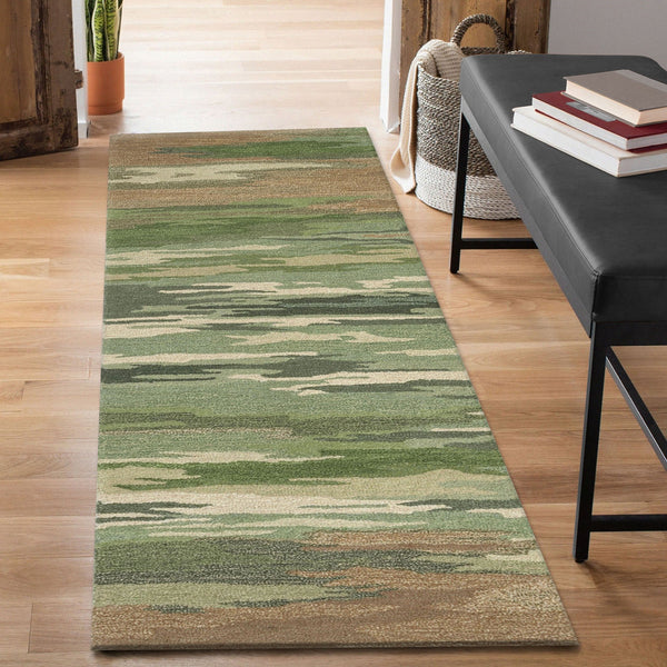 Trans Ocean Liora Manne Tivoli Plush Handmade Wool Area Rug - Contemporary Abstract Design For Elegant Spaces Green Wool Tivr8814306