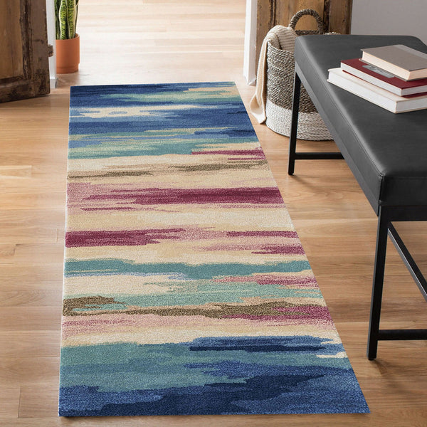 Trans Ocean Liora Manne Tivoli Plush Handmade Wool Area Rug - Contemporary Abstract Design For Elegant Spaces Multi Wool Tivr8814344