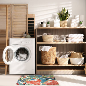 Trans Ocean Liora Manne Capri Indoor/Outdoor Rug - Vibrant Floral Geometric Design For Stylish Spaces Blue Polyester,Acrylic Cap12174004