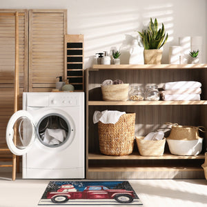 Trans Ocean Liora Manne Esencia Whimsical Truck Holiday Mat - Cheerful Snowman Design For Indoor & Outdoor Use Navy Polypropylene,Polyester Ecn34965547