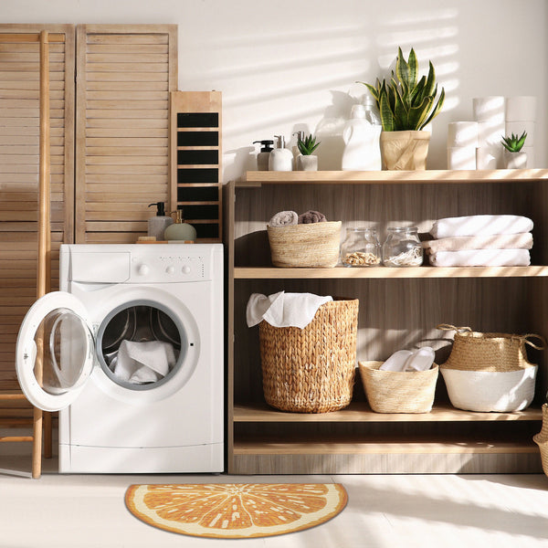 Trans Ocean Liora Esencia Lemon Indoor/Outdoor Mat - Whimsical Yellow Slice Design, 3'3" X 2'1" Half Round Yellow Polypropylene,Polyester Ecnh3961209