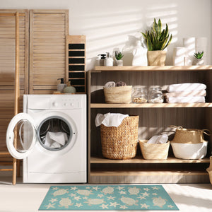 Trans Ocean Liora Manne Esencia Turtle And Stars Indoor/Outdoor Mat – Vibrant Coastal Design For Any Space Blue Polypropylene,Polyester Ecnr5957604