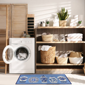 Trans Ocean Liora Manne Frontporch Ginger Jars Indoor/Outdoor Rug - Vibrant Floral Design For Any Space Blue Polyester,Acrylic Ftpr5241003