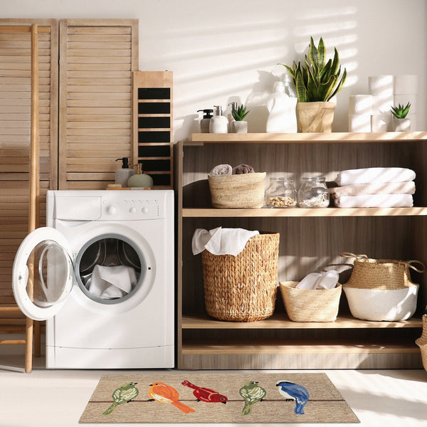 Trans Ocean Liora Manne Frontporch Birds Indoor/Outdoor Area Rug - Beautifully Crafted For Transitional Spaces Natural Polyester,Acrylic Ftpr5445712