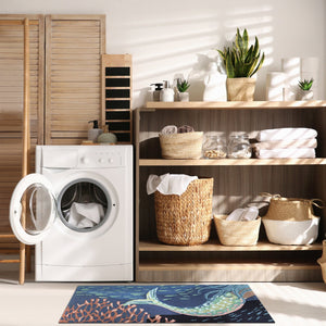 Trans Ocean Liora Manne Frontporch Siren Sighting Coastal Indoor/Outdoor Mat With Vibrant Mermaid Design Blue Polyester,Acrylic Ftpr5467704