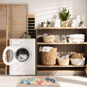 Trans Ocean Liora Manne Impressions Beachside Flip Flops Indoor Mat – Whimsical Coastal Decor For Your Home Natural Polyester Ipr23292712