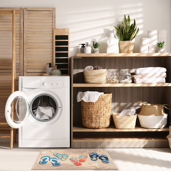 Trans Ocean Liora Manne Impressions Beachside Flip Flops Indoor Mat – Whimsical Coastal Decor For Your Home Natural Polyester Ipr23292712