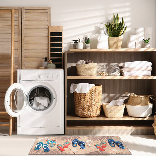 Trans Ocean Liora Manne Impressions Beachside Flip Flops Indoor Mat – Whimsical Coastal Decor For Your Home Natural Polyester Iprr5292712