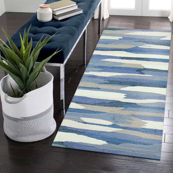 Trans Ocean Liora Manne Capri Cloud Indoor/Outdoor Area Rug - Contemporary Geometric Design For Any Space Blue Polyester,Acrylic Capr5172523