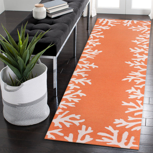 Trans Ocean Liora Manne Capri Coastal Indoor/Outdoor Area Rug - Vibrant Tropical Design For Any Space Orange Polyester,Acrylic Capr8162017