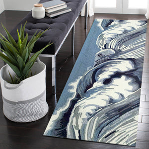 Trans Ocean Liora Manne Capri Wave Indoor/Outdoor Area Rug – Stunning Coastal Design For Elegant Spaces Blue Polyester,Acrylic Capr8175504