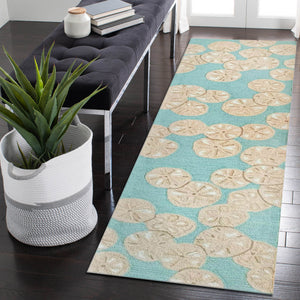 Trans Ocean Liora Handmade Coastal Area Rug - Durable Synthetic Blend With Beach-inspired Design For Any Space Blue Polyester,Acrylic Capr8175606