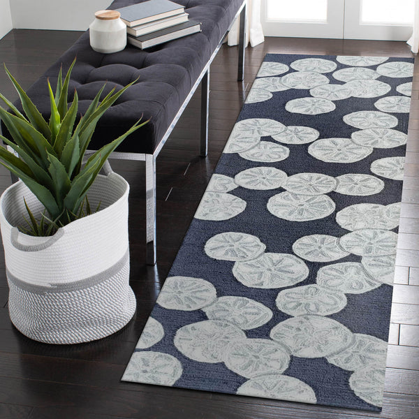 Trans Ocean Liora Handmade Coastal Area Rug - Durable Synthetic Blend With Beach-inspired Design For Any Space Navy Polyester,Acrylic Capr8175633