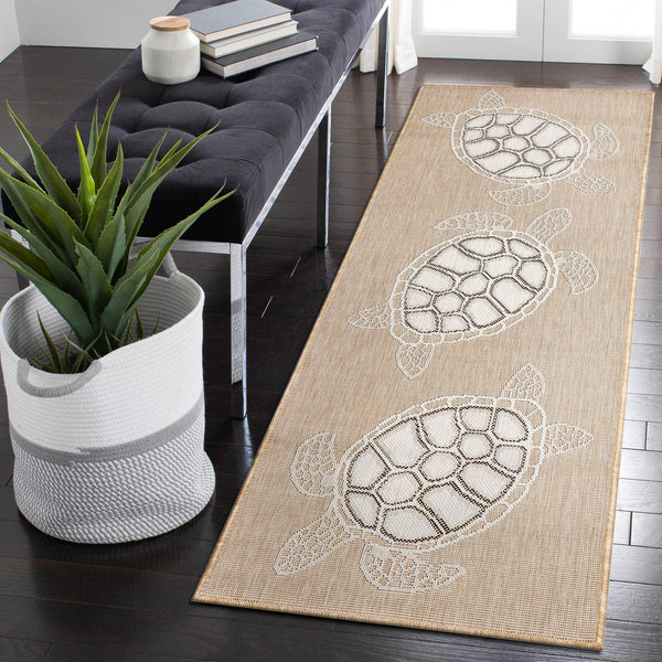 Trans Ocean Liora Manne Carmel Coastal Turtle Indoor/Outdoor Area Rug - Vibrant Beach Style For Any Space Natural Polypropylene,Polyester Crer5841312