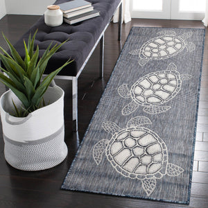 Trans Ocean Liora Manne Carmel Coastal Turtle Indoor/Outdoor Area Rug - Vibrant Beach Style For Any Space Navy Polypropylene,Polyester Crer5841333