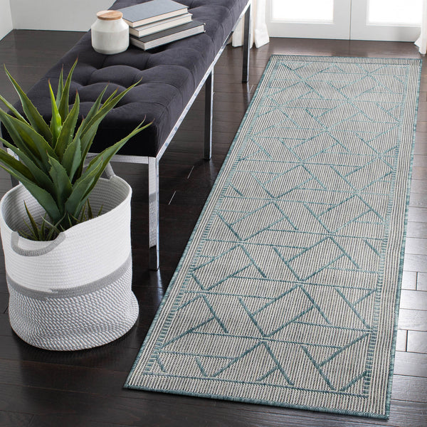 Trans Ocean Liora Manne Carmel Pyramid Indoor/Outdoor Area Rug - Contemporary Geometric Design For Stylish Spaces Blue Polypropylene,Polyester Crer5849604