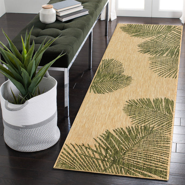 Trans Ocean Liora Manne Carmel Palm Indoor/Outdoor Area Rug – Tropical Botanical Leaf Design For Any Space Green Polypropylene,Polyester Crer5843906