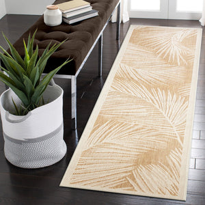 Trans Ocean Liora Manne Carmel Fronds Botanical Indoor/Outdoor Area Rug - Elegant Transitional Design For Any Space Beige Polypropylene,Polyester Crer5847412