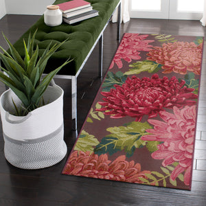 Trans Ocean Liora Manne Esencia Mums Indoor/Outdoor Non-slip Mat - Vibrant Botanical Design For Any Space Pink Polypropylene,Polyester Ecnr5818337