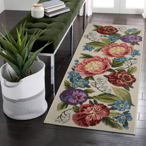 Trans Ocean Liora Manne Esencia Secret Garden Mat - Vibrant Botanical Design For Indoor/Outdoor Spaces Ivory Polypropylene,Polyester Ecnr5958912