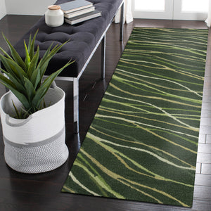 Trans Ocean Liora Manne Horizon Ribbons Indoor Area Rug - Hand Tufted Wool With Contemporary Wave Design Green Wool Pile Hrnr8786516