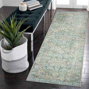 Trans Ocean Liora Manne Inspirations Heriz Indoor Area Rug - Distressed Medallion Design For Elegant Spaces Blue Polyester Ispr8111203