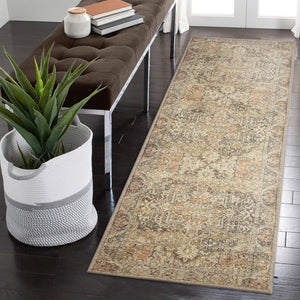 Trans Ocean Liora Manne Inspirations Heriz Indoor Area Rug - Distressed Medallion Design For Elegant Spaces Brown Polyester Ispr8111219