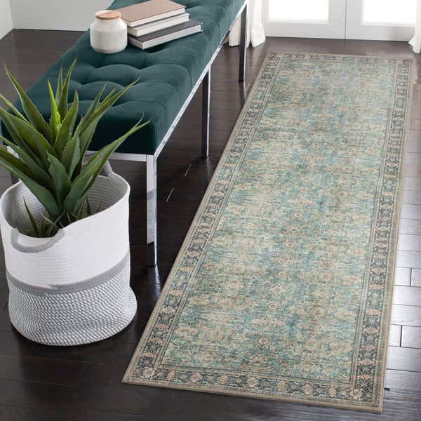 Trans Ocean Liora Manne Inspirations Sarouk Indoor Area Rug – Elegant Floral Medallion Design For Any Space Blue Polyester Ispr8111504