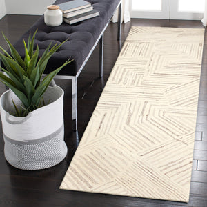 Trans Ocean Liora Manne Madison Modern Area Rug - Hand-tufted Wool, Geometric Design, 2' X 7'6" Accent Piece Natural Wool Mair8956212